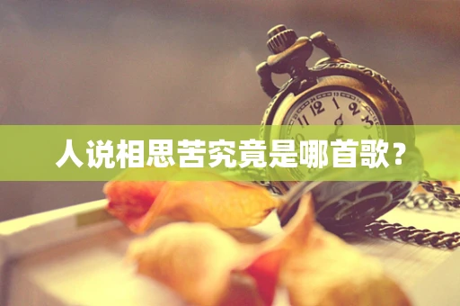 人说相思苦究竟是哪首歌？