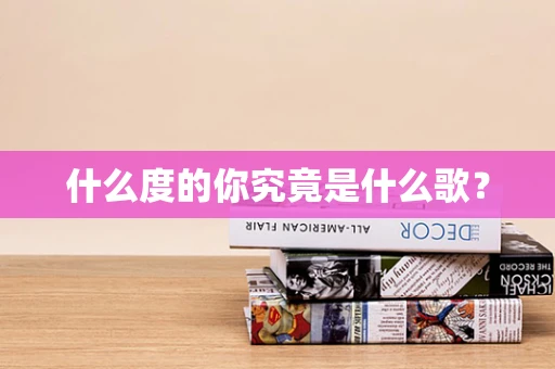 什么度的你究竟是什么歌？