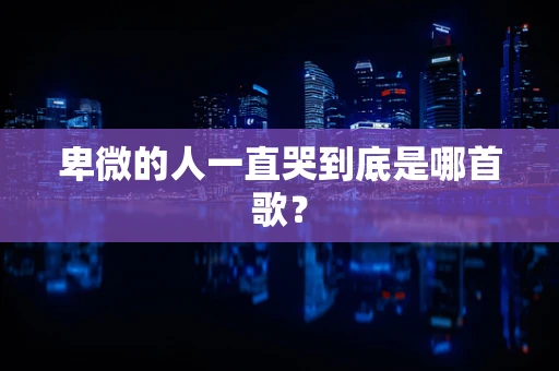 卑微的人一直哭到底是哪首歌？