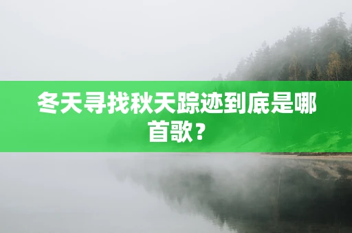 冬天寻找秋天踪迹到底是哪首歌？