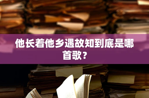 他长着他乡遇故知到底是哪首歌？