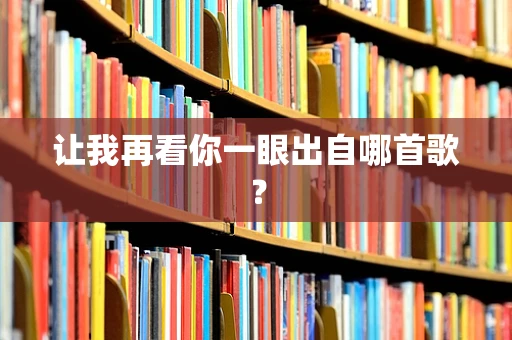 让我再看你一眼出自哪首歌？