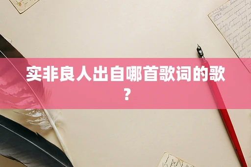 实非良人出自哪首歌词的歌？