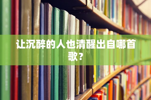 让沉醉的人也清醒出自哪首歌？