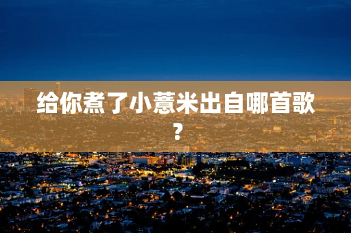 给你煮了小薏米出自哪首歌？