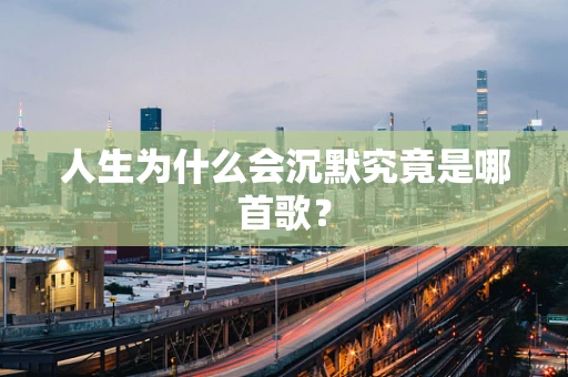 人生为什么会沉默究竟是哪首歌？