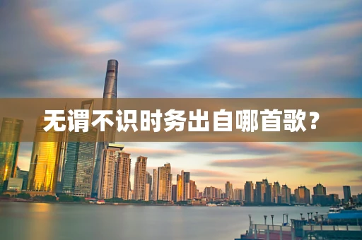 无谓不识时务出自哪首歌？