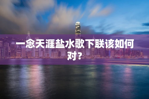 一念天涯盐水歌下联该如何对？