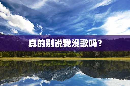 真的别说我没歌吗？