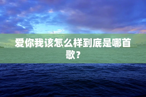 爱你我该怎么样到底是哪首歌？
