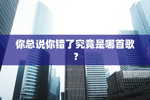 你总说你错了究竟是哪首歌？