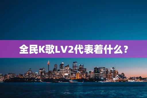全民K歌LV2代表着什么？