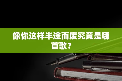 像你这样半途而废究竟是哪首歌？