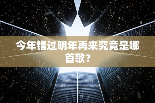 今年错过明年再来究竟是哪首歌？