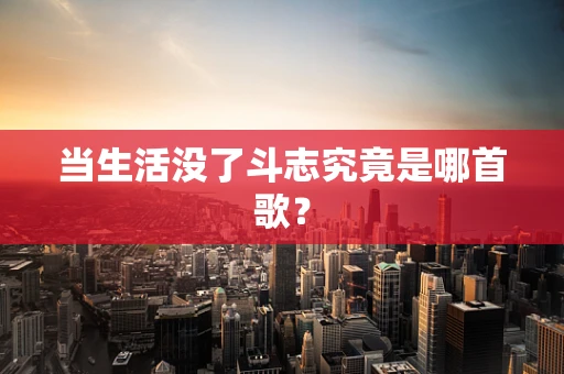 当生活没了斗志究竟是哪首歌？