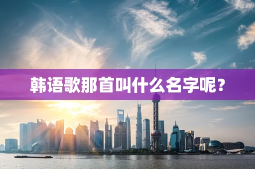 韩语歌那首叫什么名字呢？