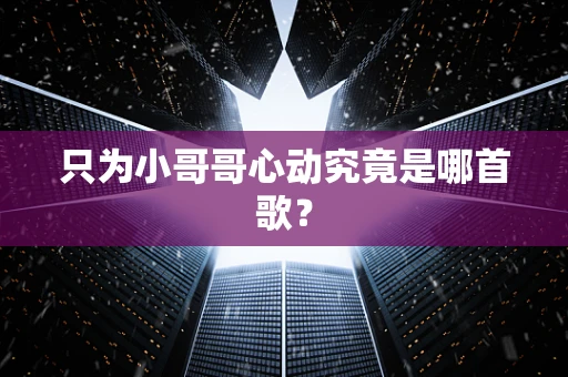 只为小哥哥心动究竟是哪首歌？