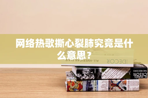 网络热歌撕心裂肺究竟是什么意思？