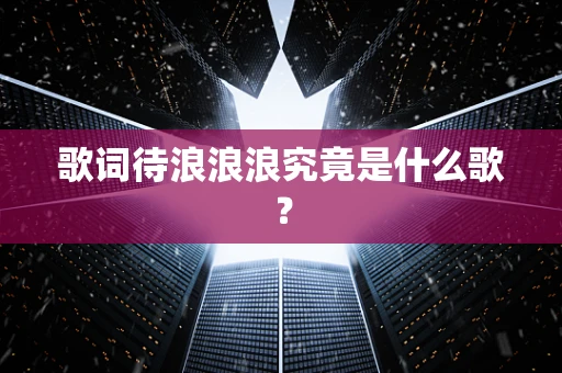 歌词待浪浪浪究竟是什么歌？