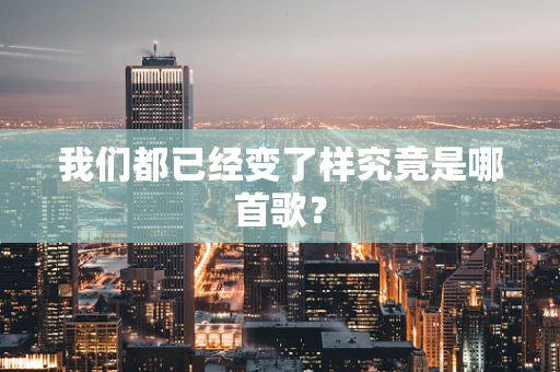我们都已经变了样究竟是哪首歌？