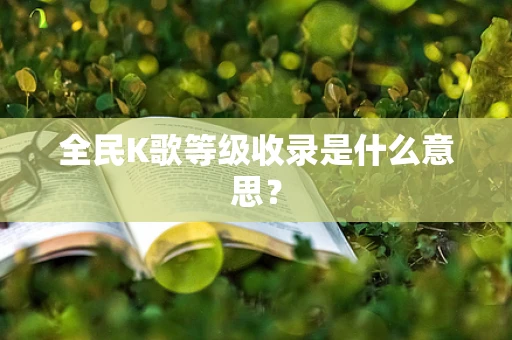 全民K歌等级收录是什么意思？
