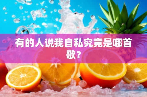 有的人说我自私究竟是哪首歌？