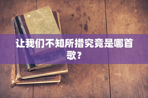 让我们不知所措究竟是哪首歌？