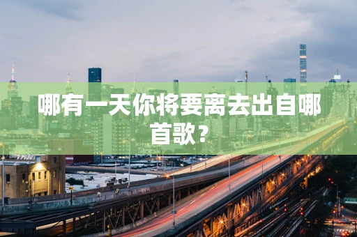 哪有一天你将要离去出自哪首歌？