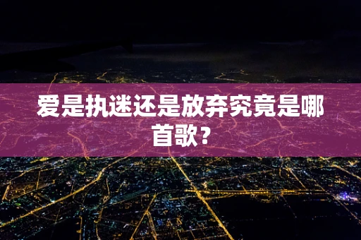 爱是执迷还是放弃究竟是哪首歌？