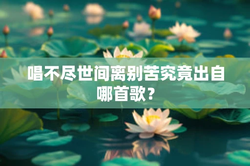 唱不尽世间离别苦究竟出自哪首歌？