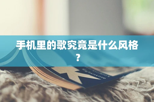 手机里的歌究竟是什么风格？