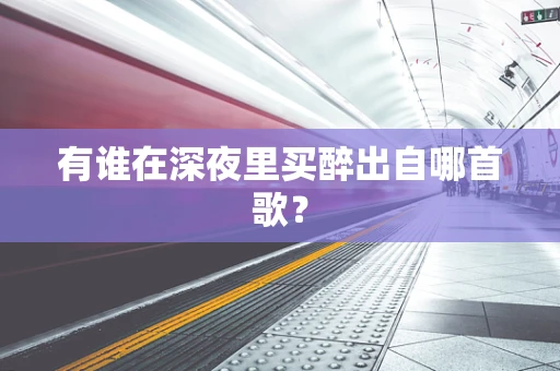 有谁在深夜里买醉出自哪首歌？