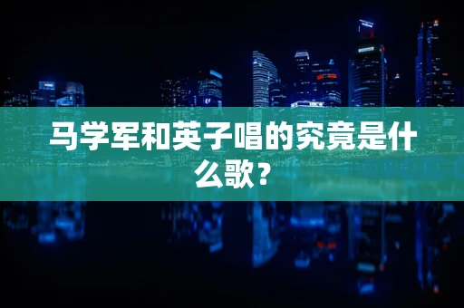 马学军和英子唱的究竟是什么歌？