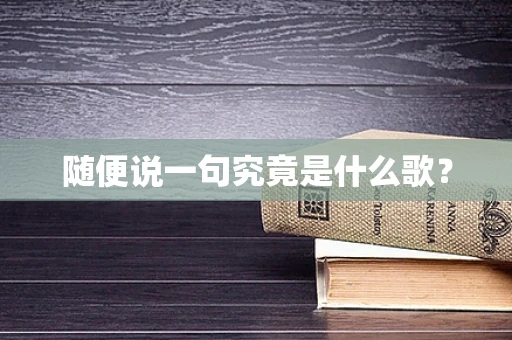 随便说一句究竟是什么歌？