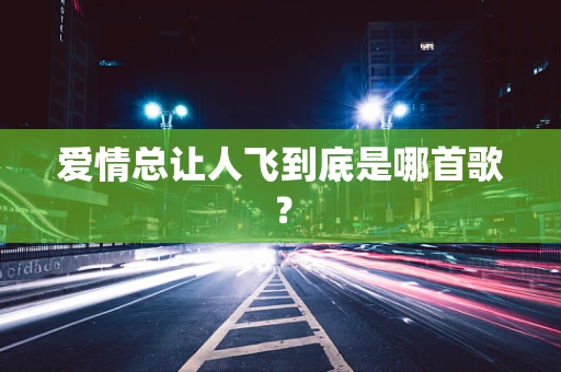 爱情总让人飞到底是哪首歌？