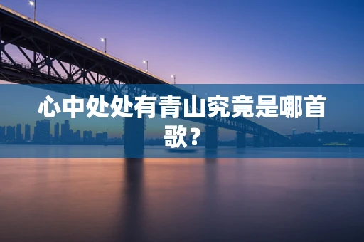 心中处处有青山究竟是哪首歌？