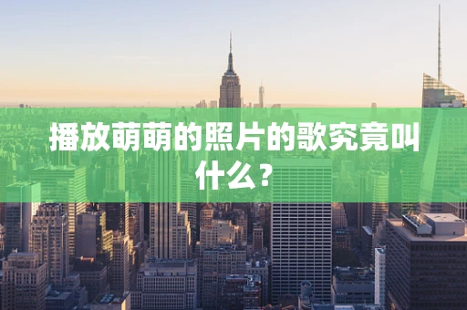 播放萌萌的照片的歌究竟叫什么？
