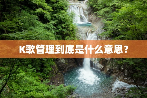 K歌管理到底是什么意思？