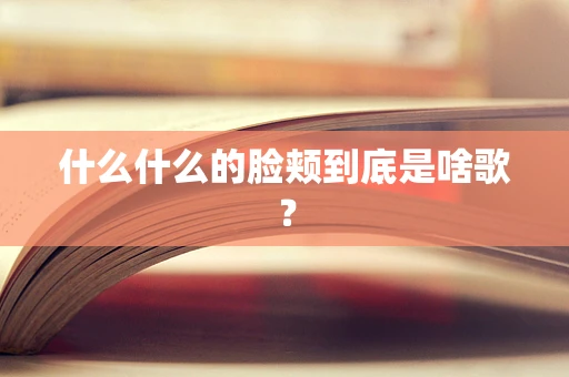 什么什么的脸颊到底是啥歌？
