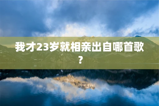我才23岁就相亲出自哪首歌？
