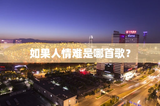 如果人情难是哪首歌？